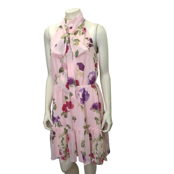 LAUREN RALPH LAUREN‎ $165 CHIFFON HIGH NECK DRESS SZ 10 NEW WITH TAG - Picture 1 of 12